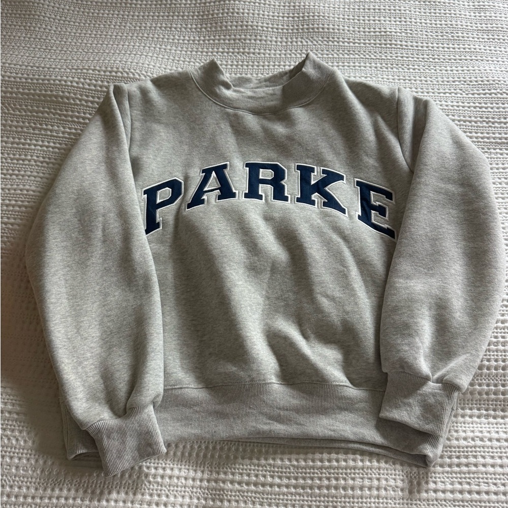 Parke Grey and Navy Varsity Mockneck
